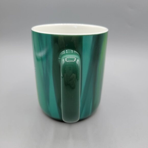 Starbucks Misty Green Gradient Ceramic Mug Northern Lights Pattern - Picture 2 of 7